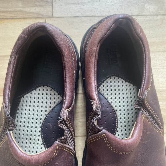 Born Shoes Womens 8.5 M Slip On Clogs Burgundy Brown Leather Comfort‎ Low Top - Picture 4 of 13